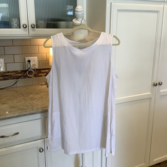 Linea By Louis Dell’ Olio White Sleeveless Top Size Large - Picture 1 of 7